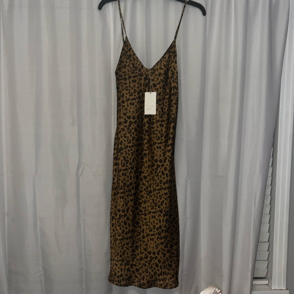 Cheetah Print Midi Dress S